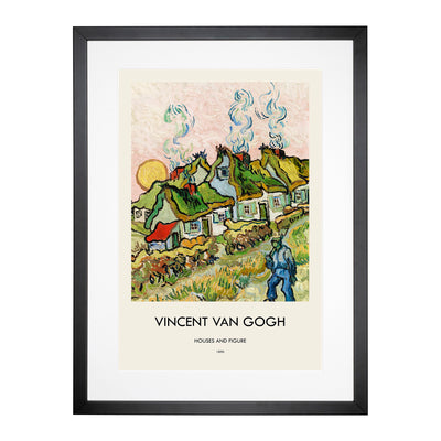 Houses And Figure Print By Vincent Van Gogh Framed Print Main Image