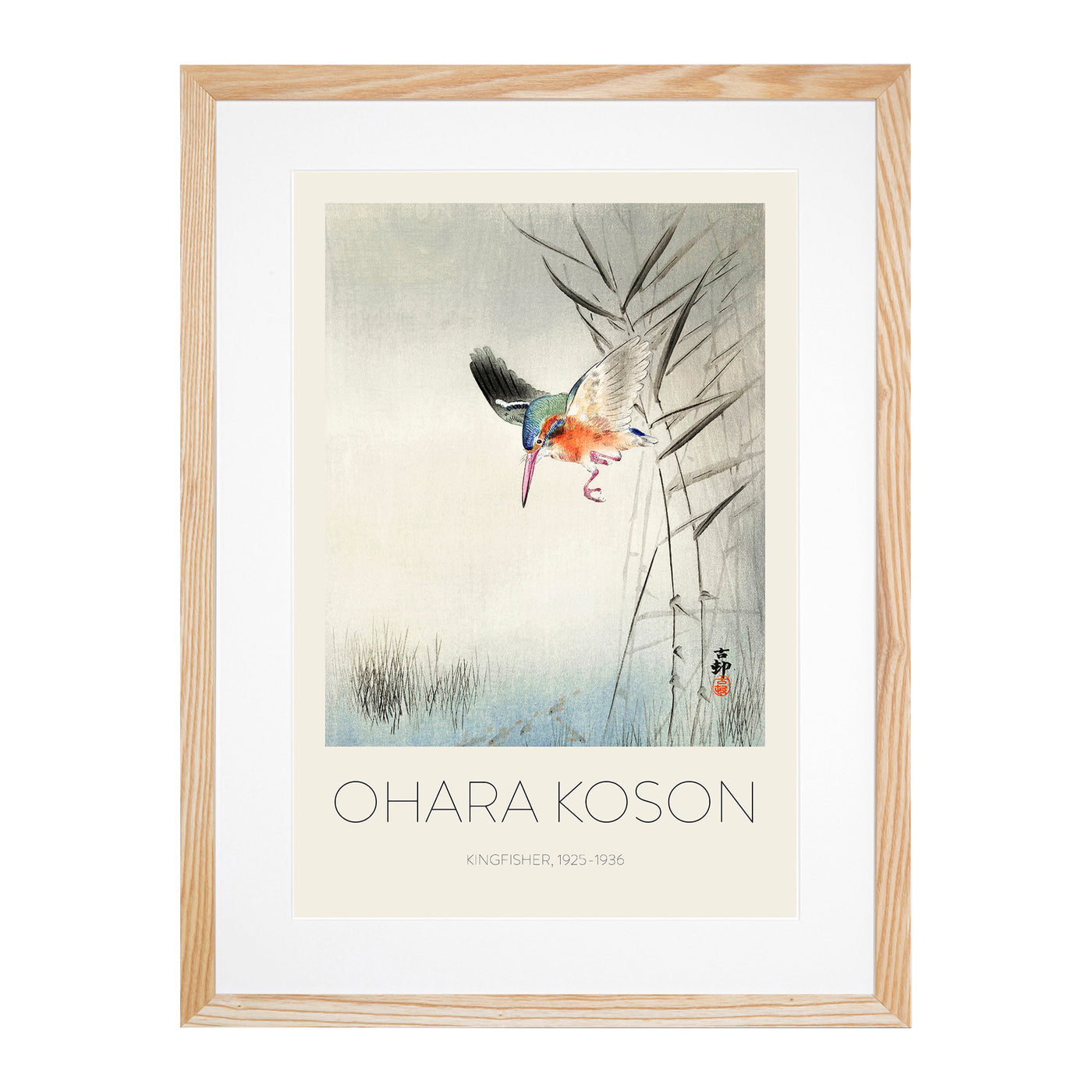 Hunting Kingfisher Print By Ohara Koson