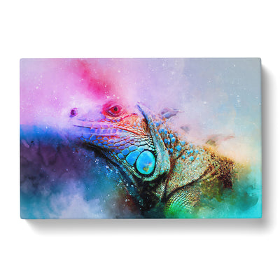 Iguana Lizard Colour Explosion In Abstract Canvas Print Main Image