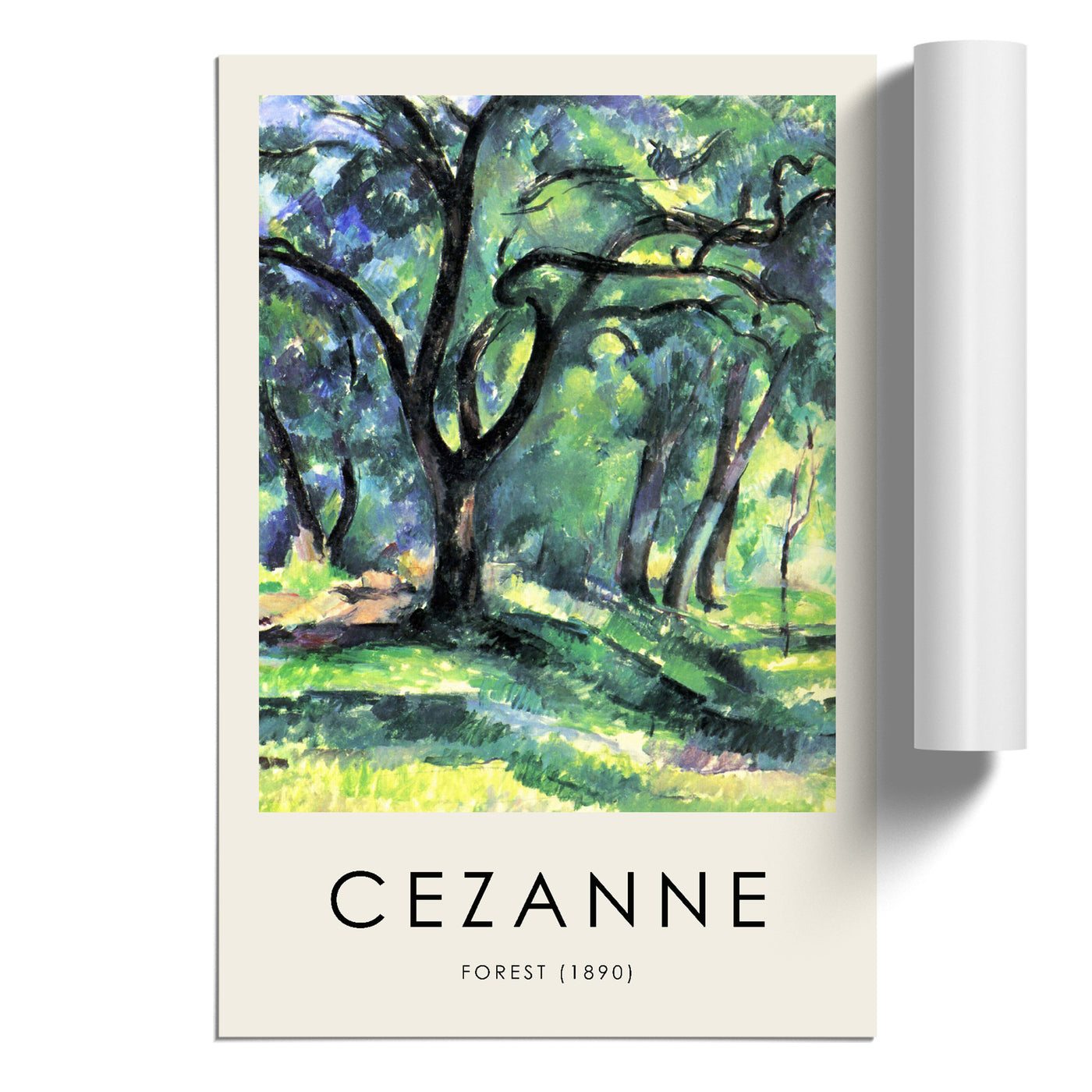 In The Woods Print By Paul Cezanne