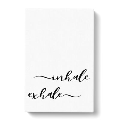 Inhale Exhale Typography Canvas Print Main Image