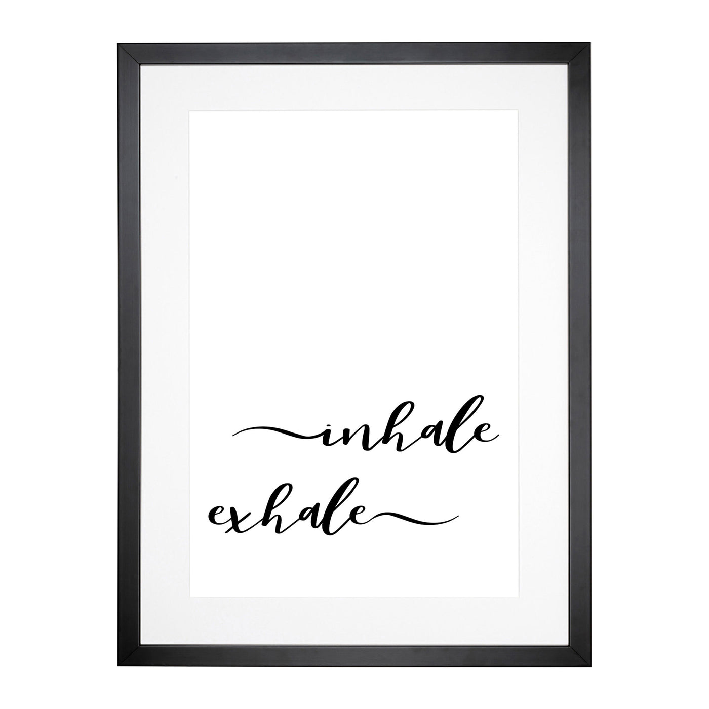 Inhale Exhale Typography Framed Print Main Image
