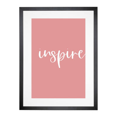 Inspire Typography Framed Print Main Image
