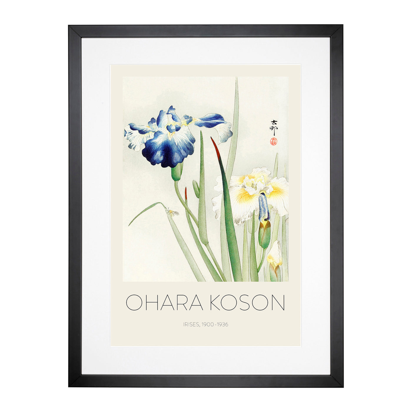 Irises Print By Ohara Koson Framed Print Main Image