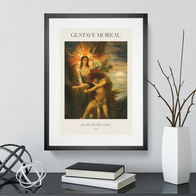 Jacob And The Angel Print By Gustave Moreau