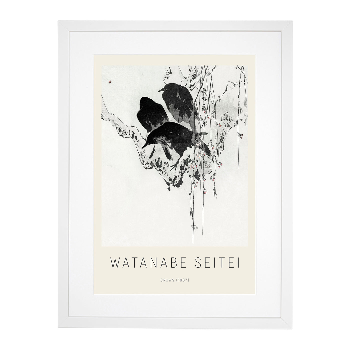 Japanese Crows Print By Watanabe Seitei