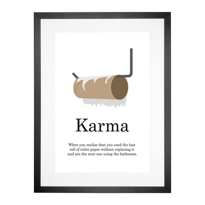 Karma Typography Framed Print Main Image