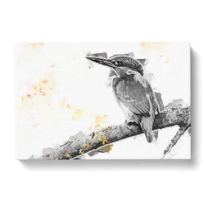 Kingfisher Bird On A Branch In Abstract Canvas Print Main Image