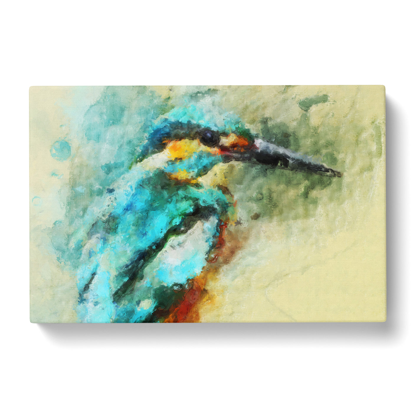 Kingfisher Illustration In Abstract Canvas Print Main Image