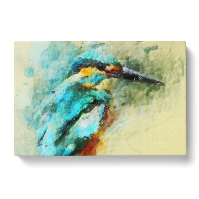Kingfisher Illustration In Abstract Canvas Print Main Image