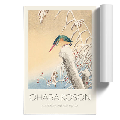 Kingfisher In The Snow Print By Ohara Koson