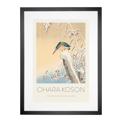 Kingfisher In The Snow Print By Ohara Koson Framed Print Main Image