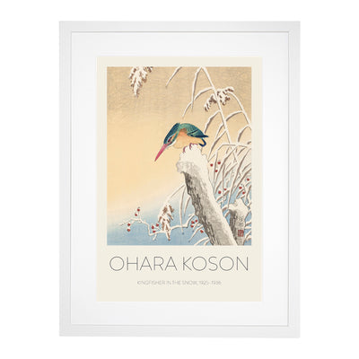 Kingfisher In The Snow Print By Ohara Koson