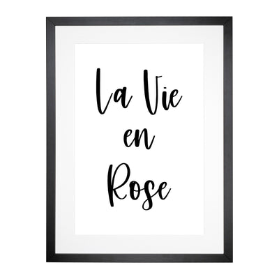 La Vie En Rose Typography Framed Print Main Image