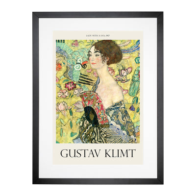 Lady With A Fan Print By Gustav Klimt Framed Print Main Image