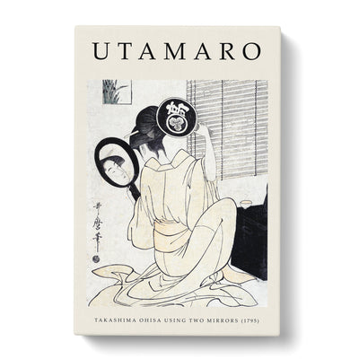 Lady With Two Mirrors Print By Kitagawa Utamaro Canvas Print Main Image