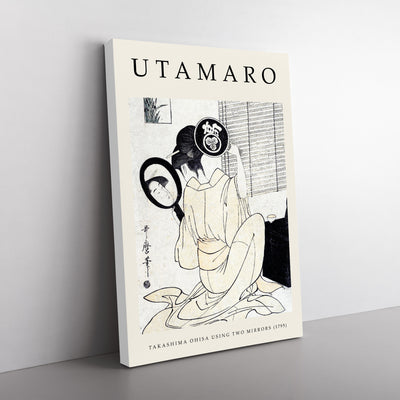 Lady With Two Mirrors Print By Kitagawa Utamaro