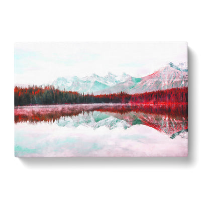 Lake Reflection Painting Canvas Print Main Image