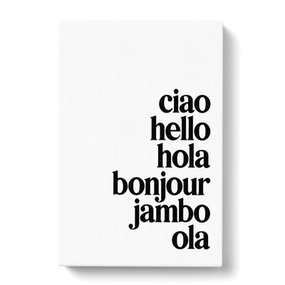 Language Of Hello Typography Canvas Print Main Image