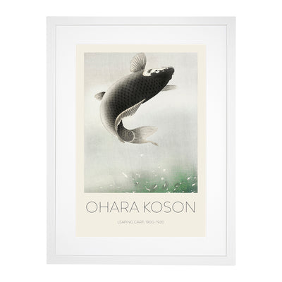 Leaping Carp Fish Print By Ohara Koson