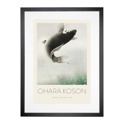 Leaping Carp Fish Print By Ohara Koson Framed Print Main Image
