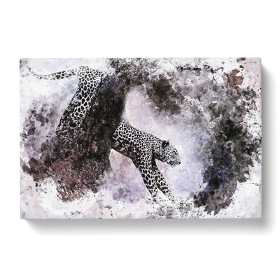 Leopard Climbing From A Tree In Abstract Canvas Print Main Image