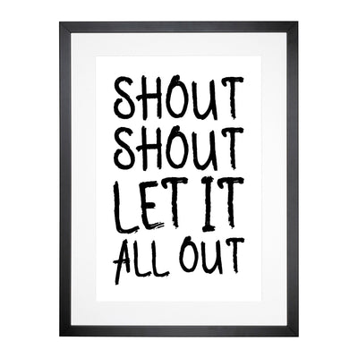 Let It All Out Typography Framed Print Main Image