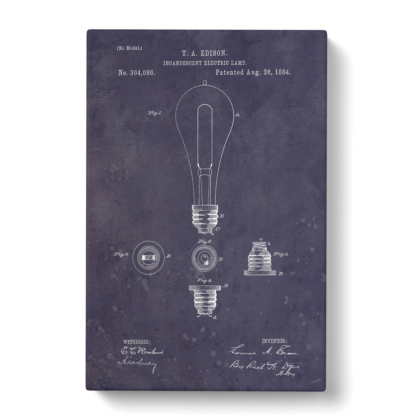 Light Bulb Patent Dark Canvas Print Main Image