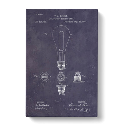 Light Bulb Patent Dark Canvas Print Main Image