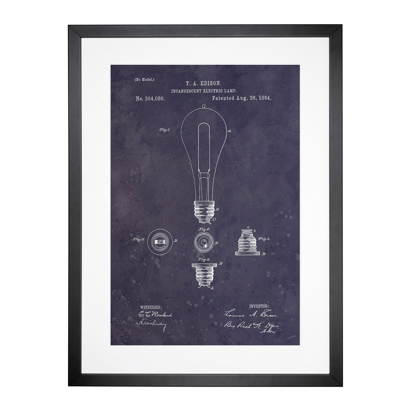 Light Bulb Patent Dark Framed Print Main Image