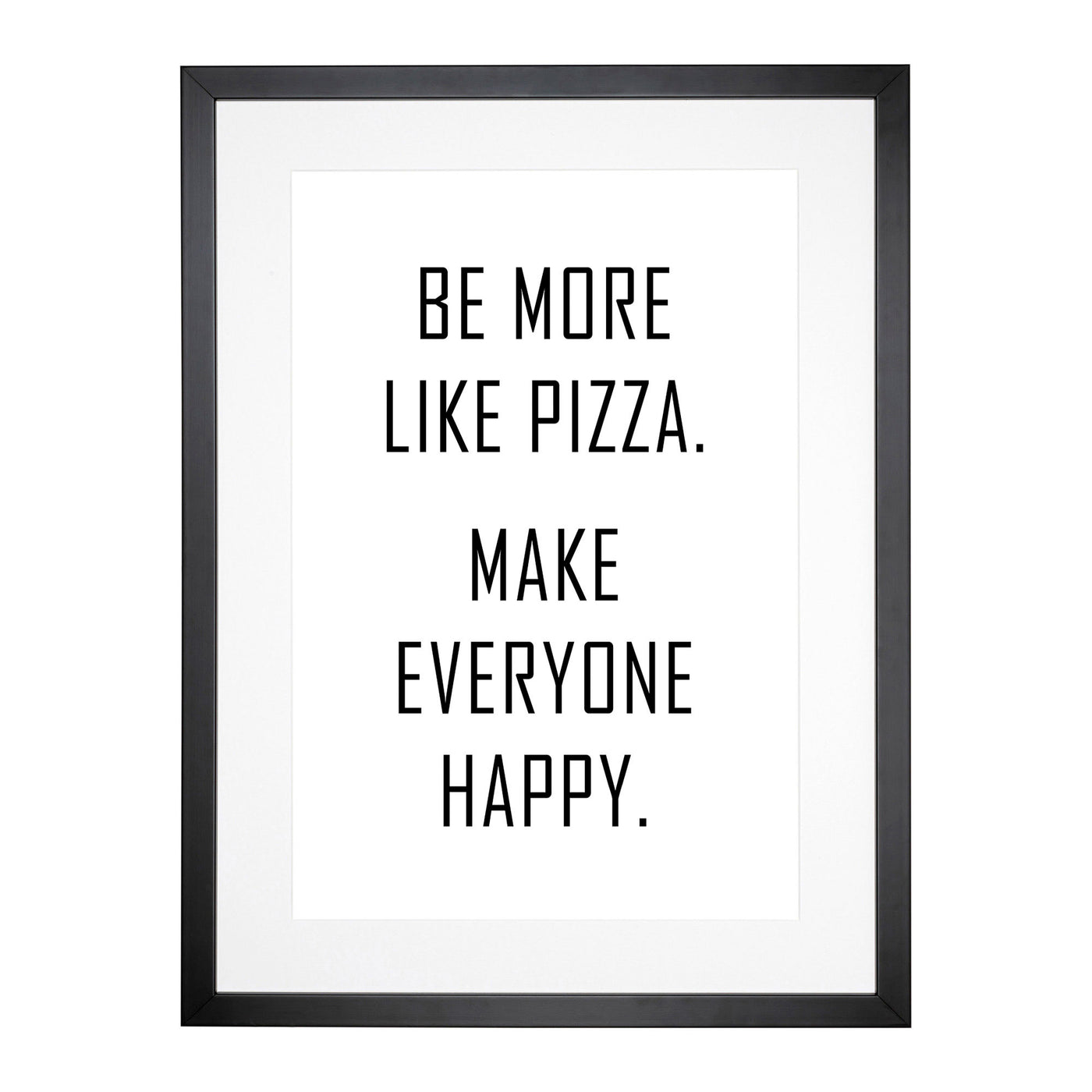 Like Pizza Typography Framed Print Main Image