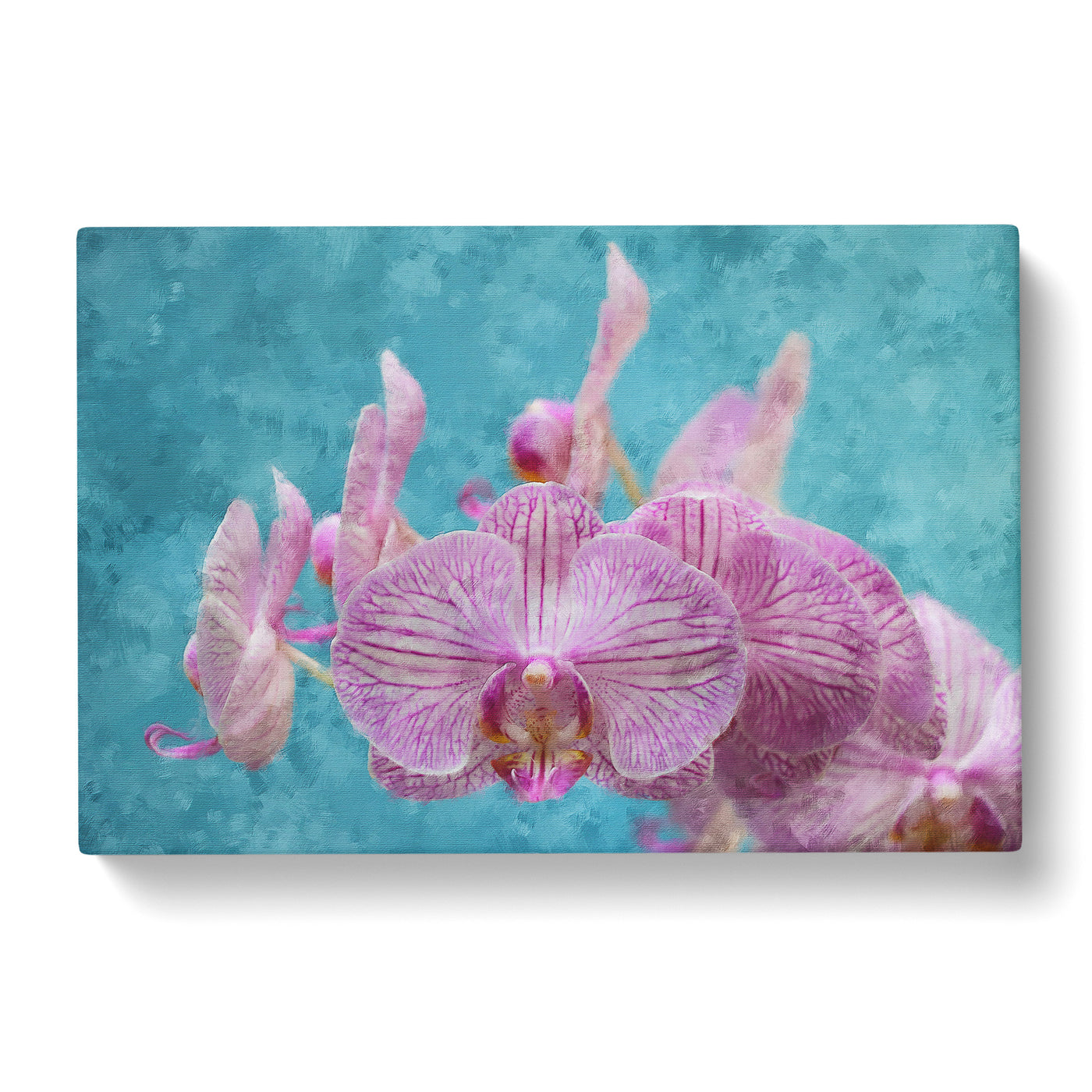 Lilac & Pink Orchids Painting Canvas Print Main Image
