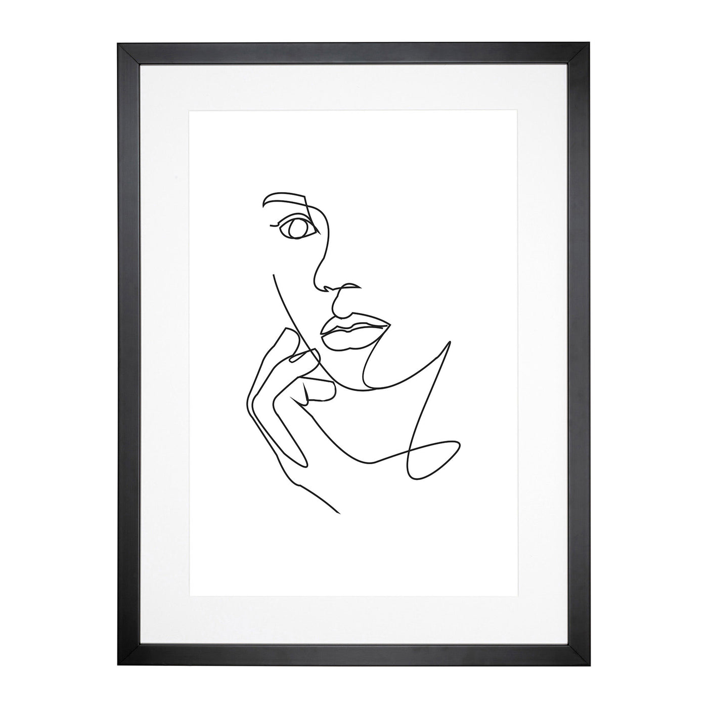 Line Female Face Framed Print Main Image