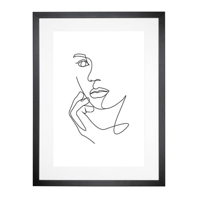 Line Female Face Framed Print Main Image