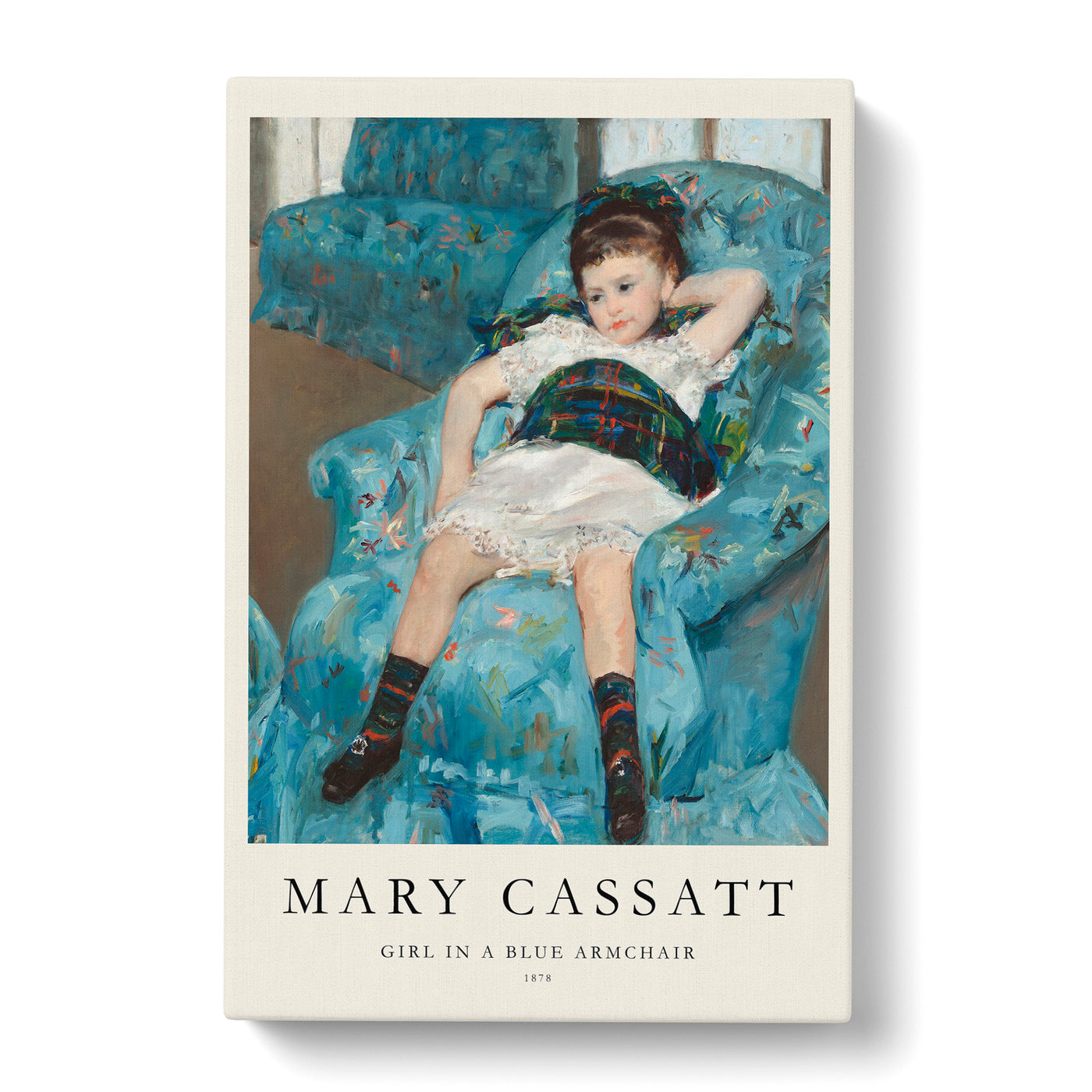 Little Girl In A Blue Armchair Print By Mary Cassatt Canvas Print Main Image