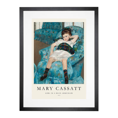 Little Girl In A Blue Armchair Print By Mary Cassatt Framed Print Main Image