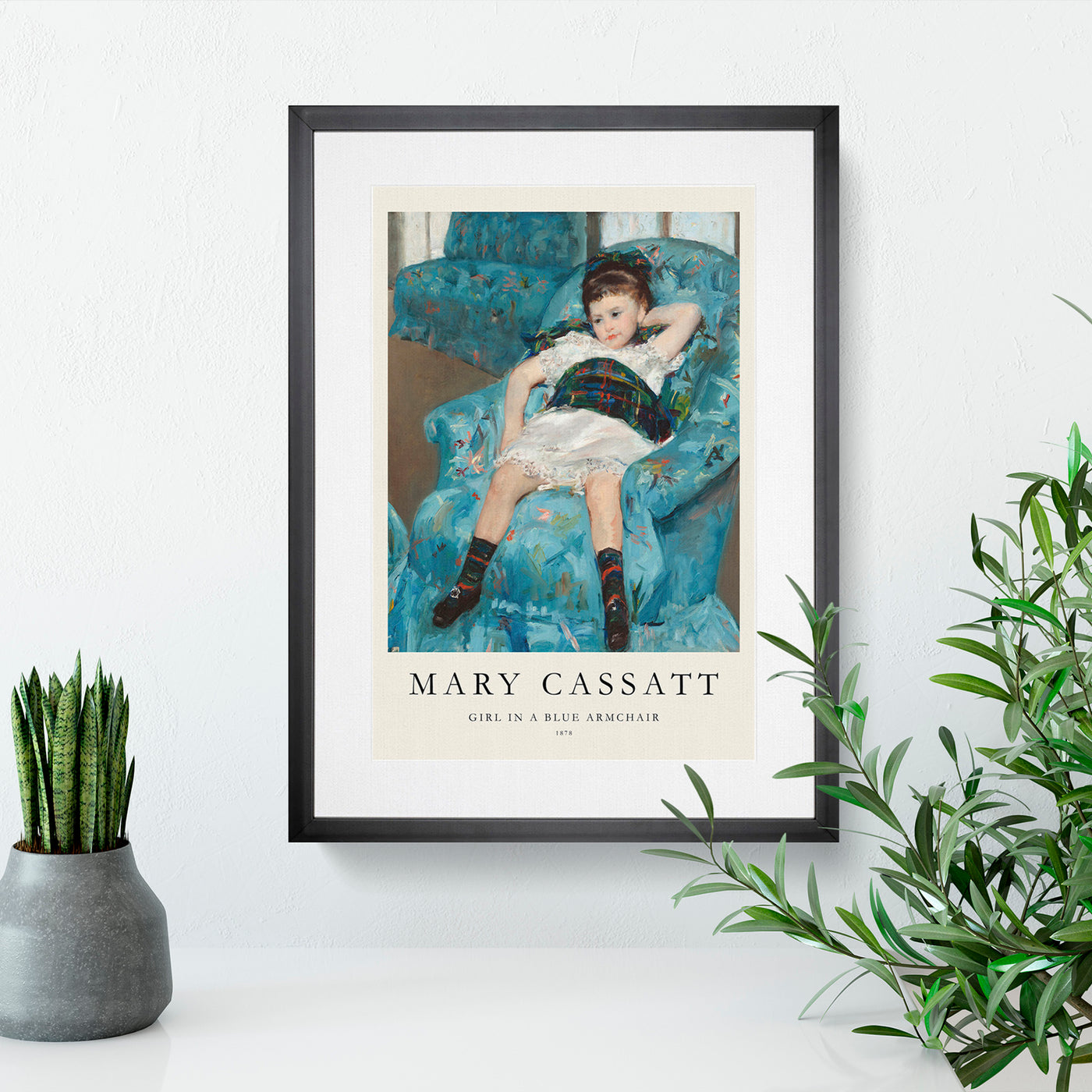 Little Girl In A Blue Armchair Print By Mary Cassatt