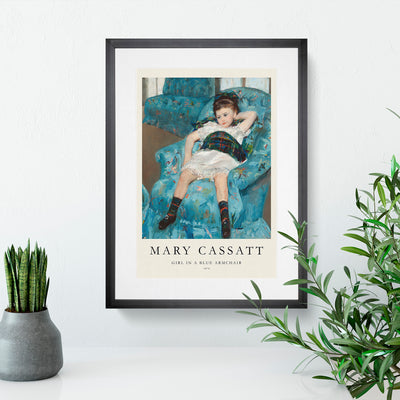 Little Girl In A Blue Armchair Print By Mary Cassatt