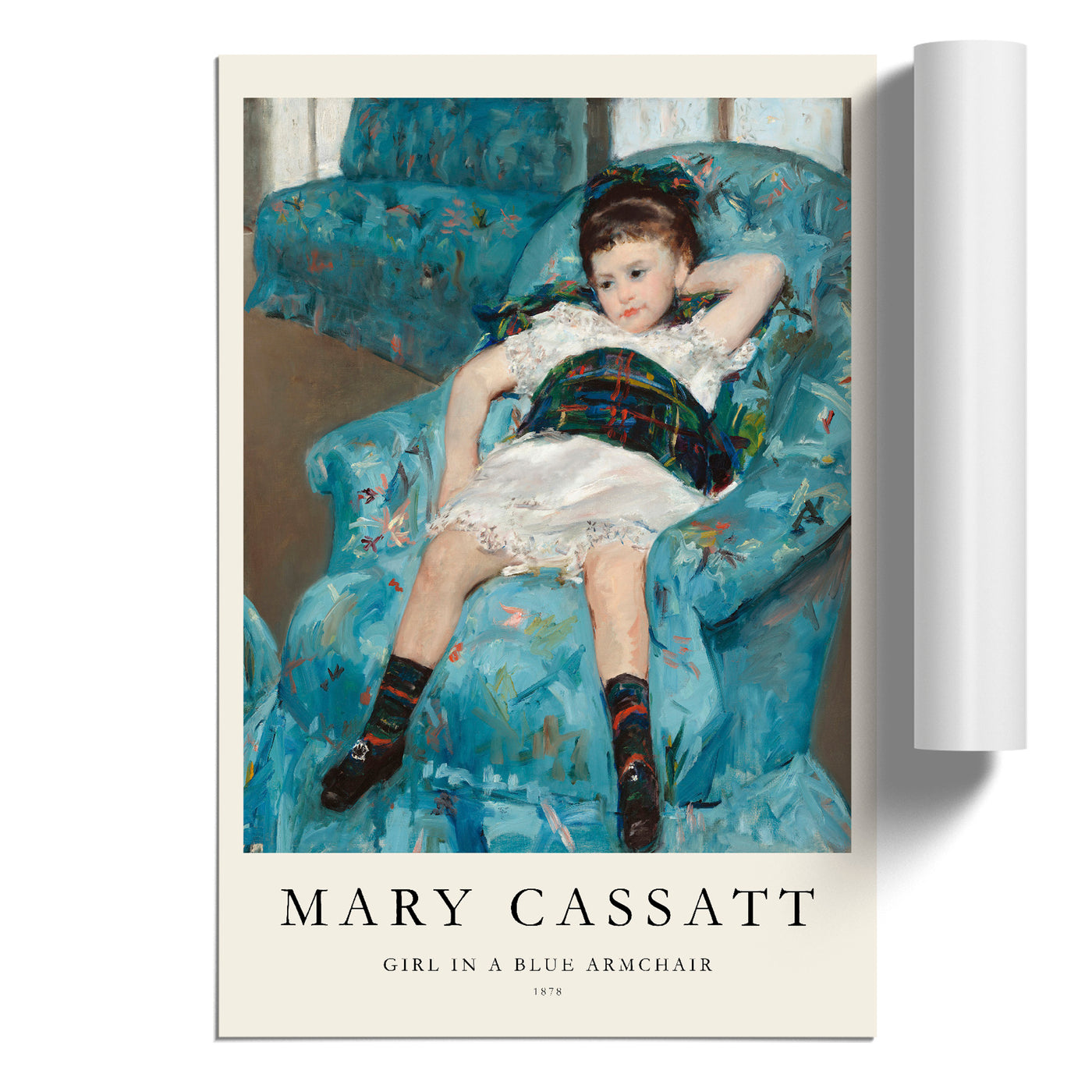 Little Girl In A Blue Armchair Print By Mary Cassatt