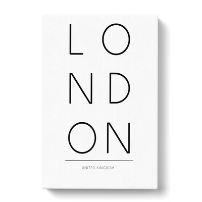 London United Kingdom Typography Canvas Print Main Image