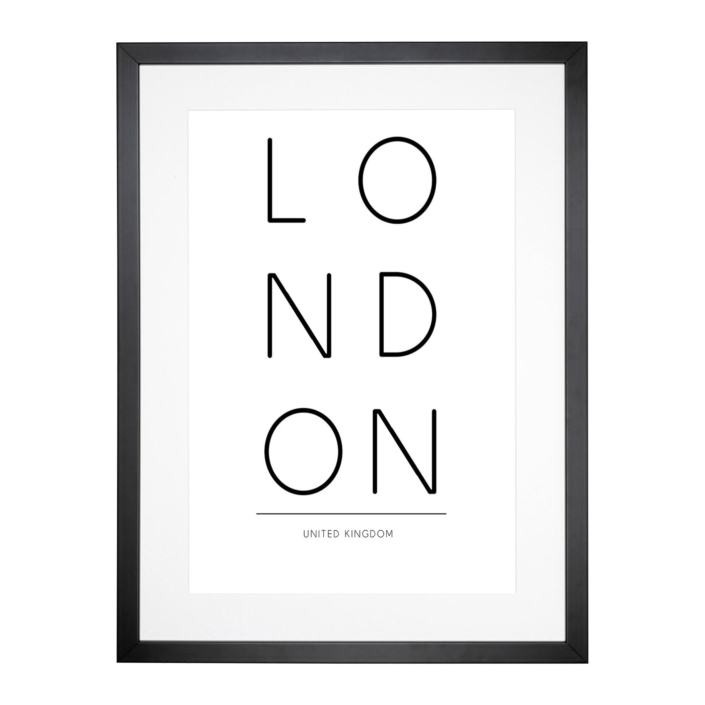 London United Kingdom Typography Framed Print Main Image