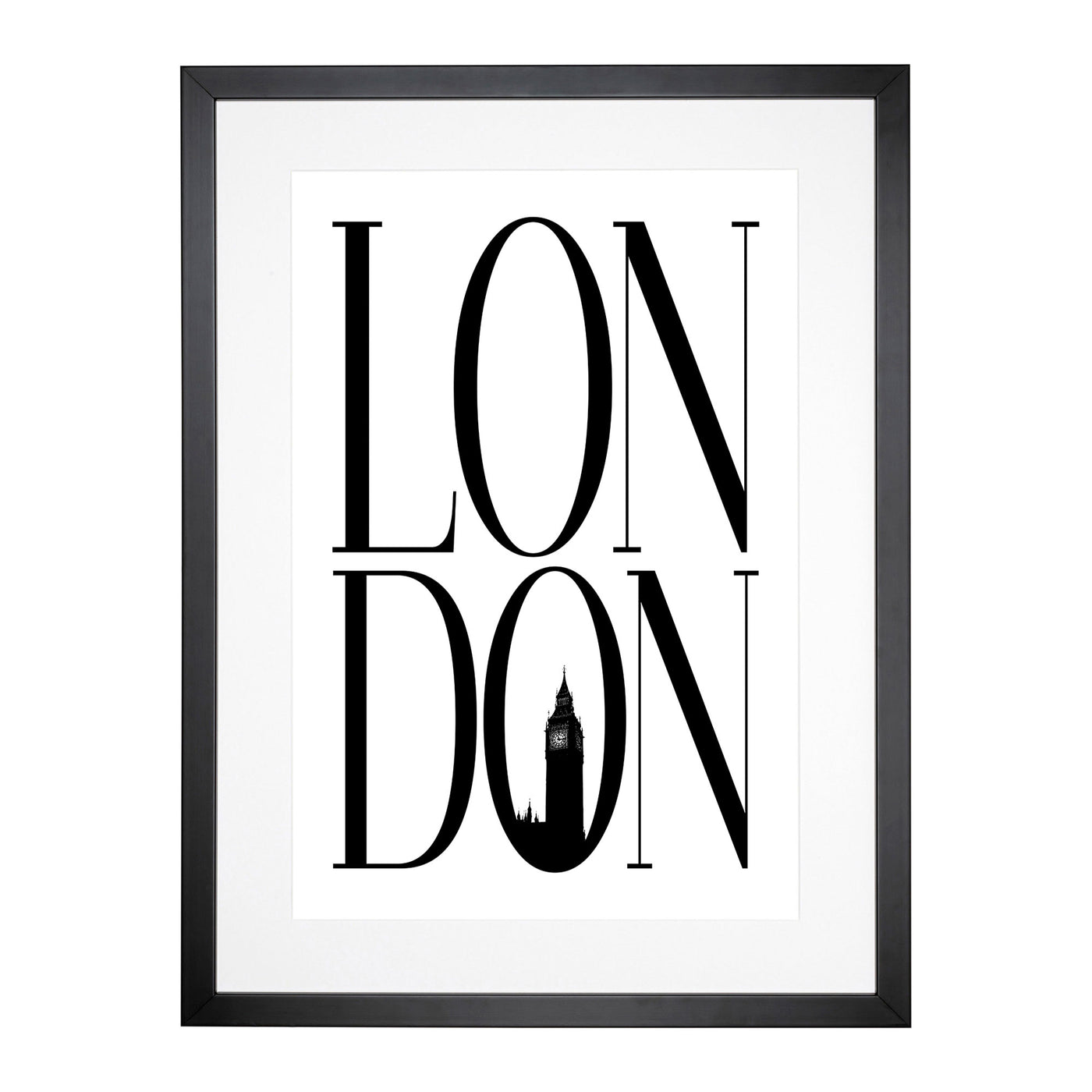 London V2 Typography Framed Print Main Image