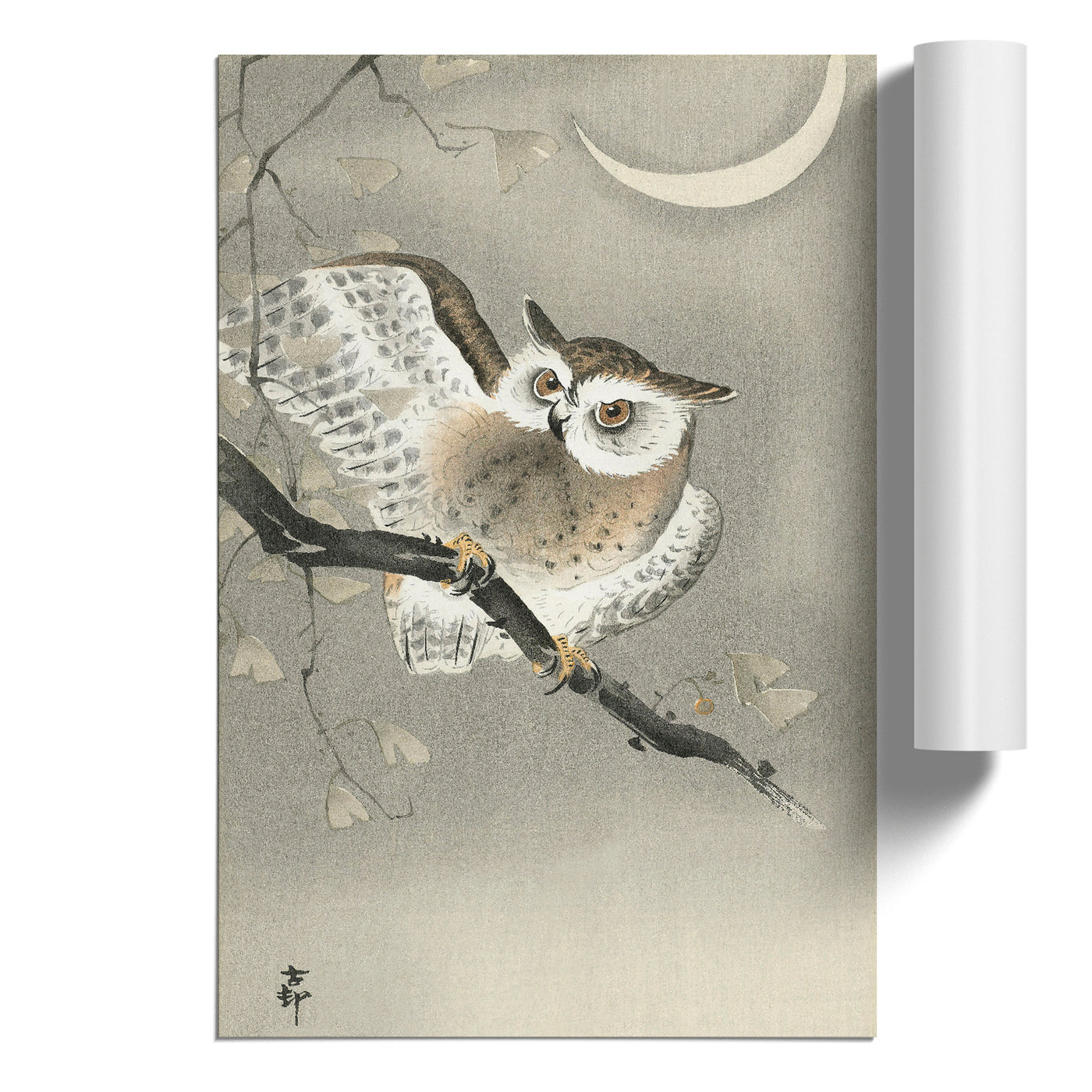Long Eared Owl By Ohara Koson