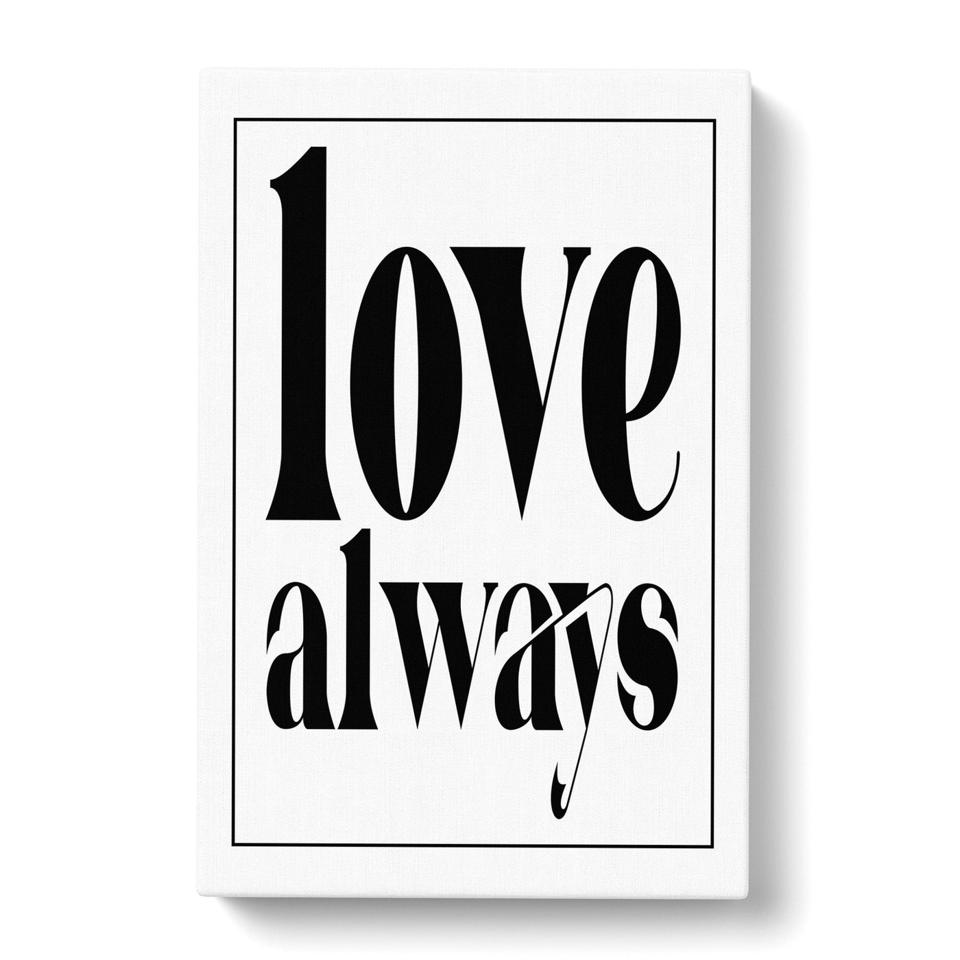 Love Always Typography Canvas Print Main Image