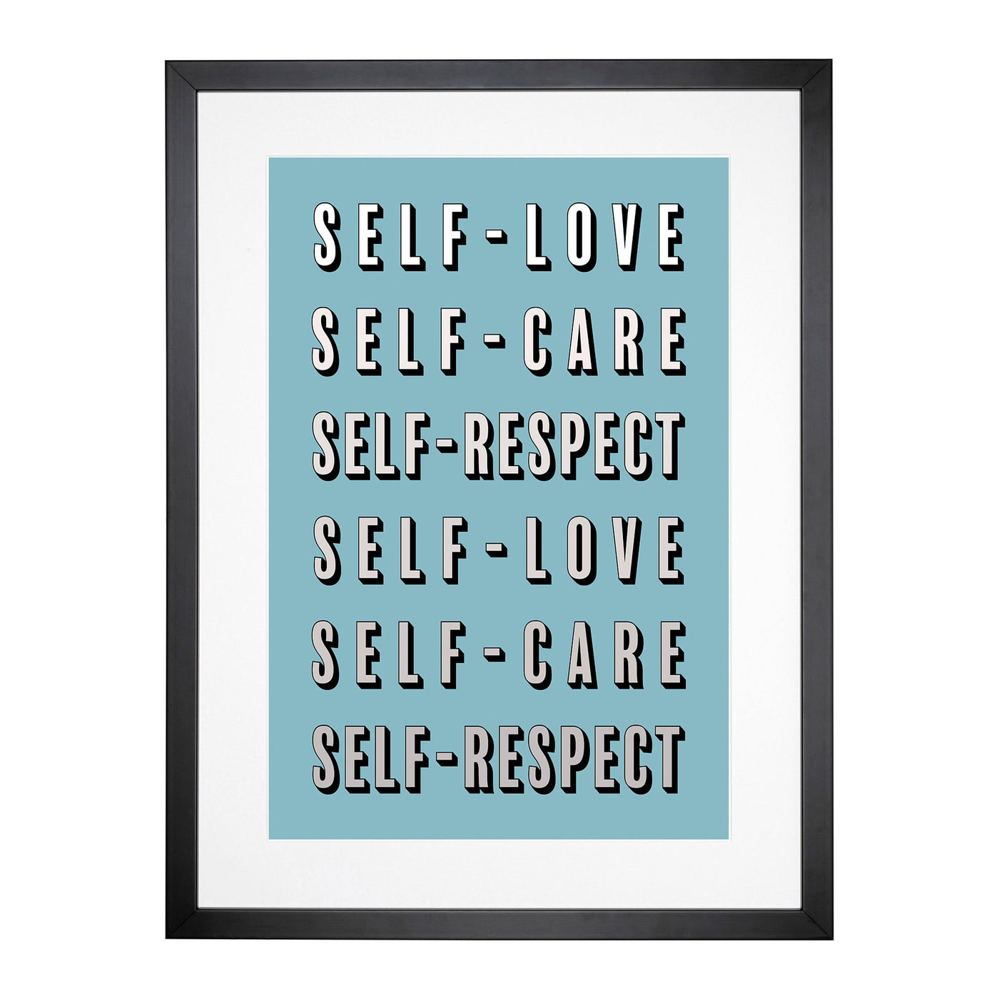 Love Care And Respect Typography Framed Print Main Image