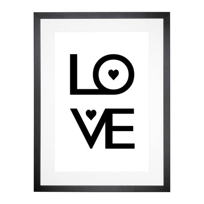 Love Heart Typography Framed Print Main Image