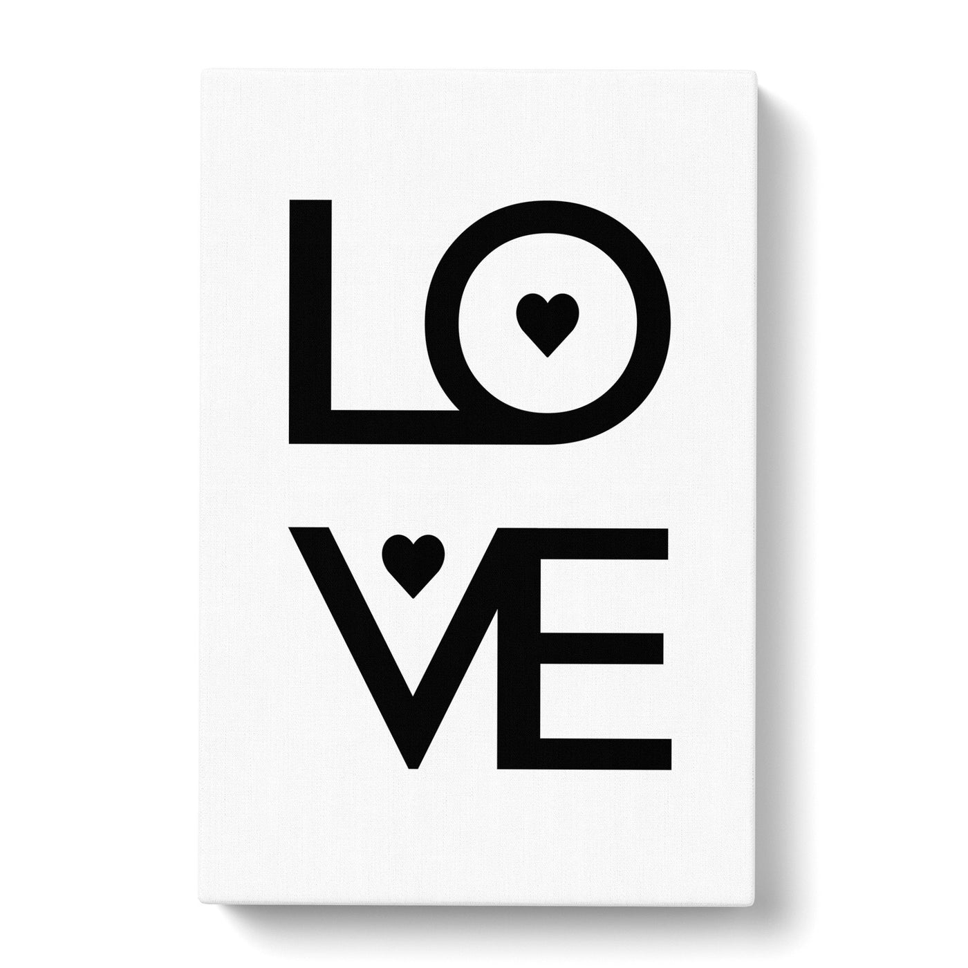 Love Heart Typography Canvas Print Main Image