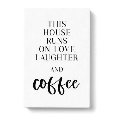 Love Laughter And Coffee Typography Canvas Print Main Image