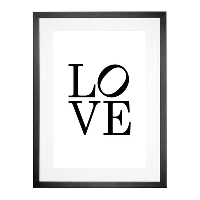 Love Lean Typography Framed Print Main Image