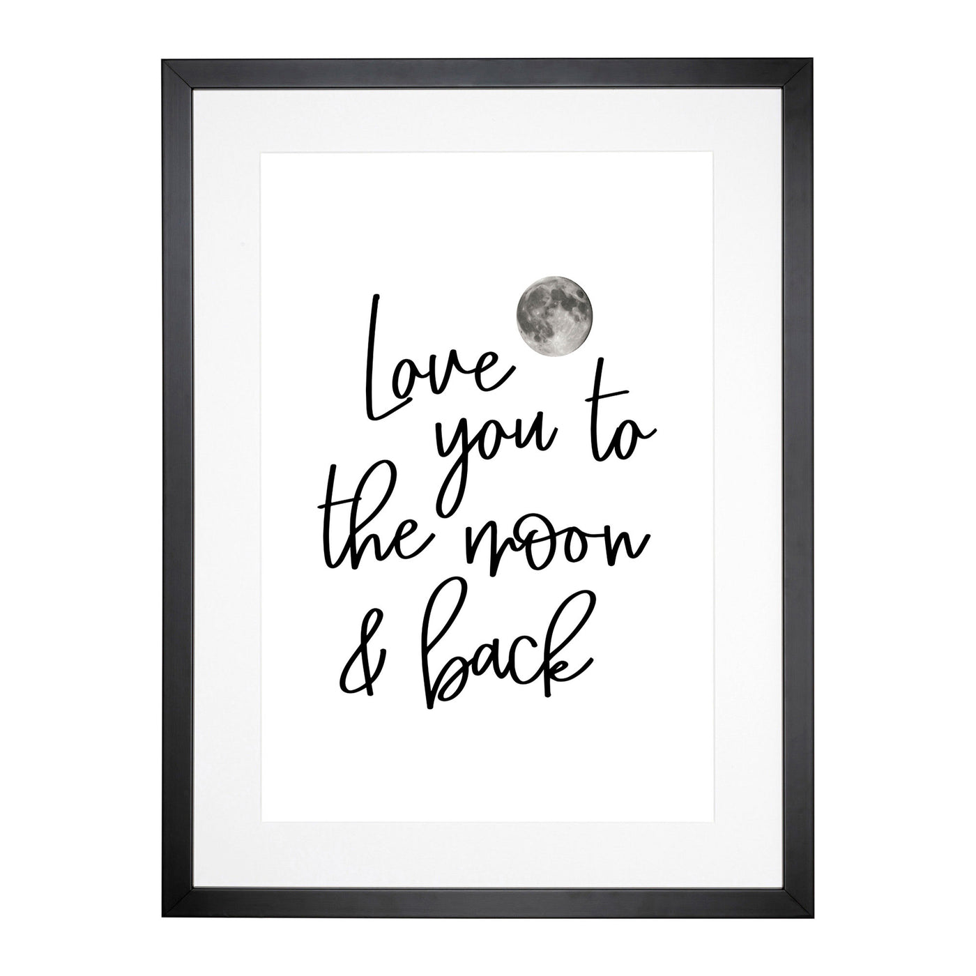 Love You To The Moon And Back V2 Typography Framed Print Main Image